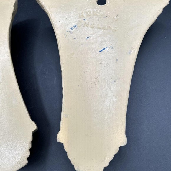 Art Deco Floral Hand Painted Ceramic Wall Pockets by Adrian Pottery England, 2 - Picture 8 of 8